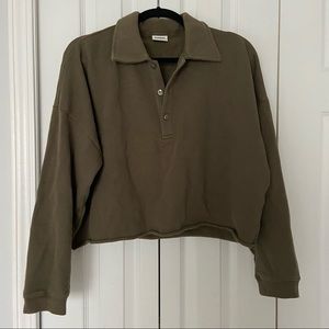 Aritzia Sunday Best Cropped Polo Sweatshirt